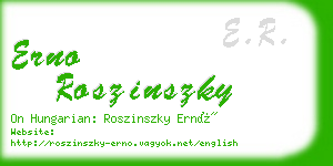 erno roszinszky business card